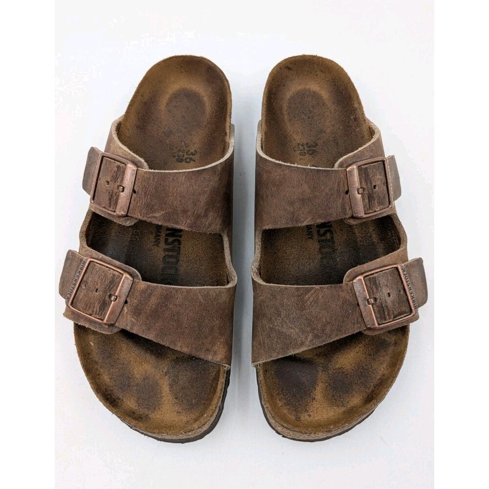 Birkenstock Arizona Brown Oiled Leather Sandals EU 36 US Women 5 Normal Width